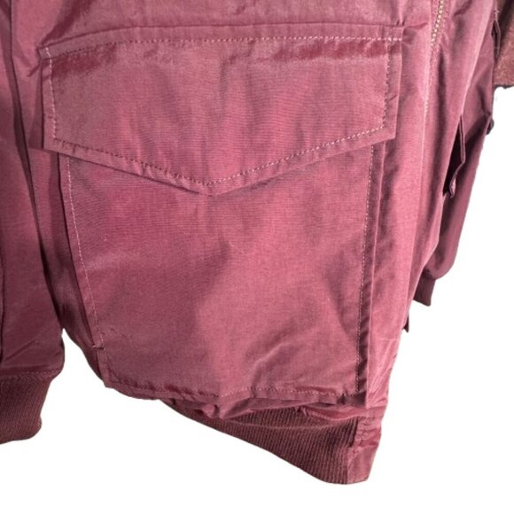 NWT a.n.a. Women's Wine Front Zipper Winter Faux Fur Lining Coat Size Large - Picture 7 of 8